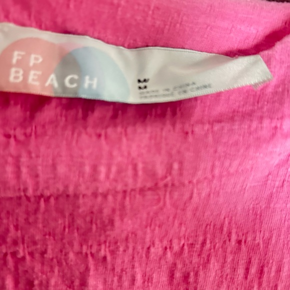 FP Beach by Free People Pink Boho Baby Doll Tunic Dress Balloon Sleeve Size M - Picture 6 of 6